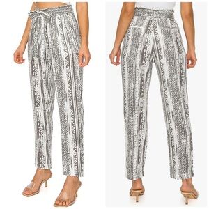 Cali 1850 Los Angeles Linen Blend Paperbag Pants